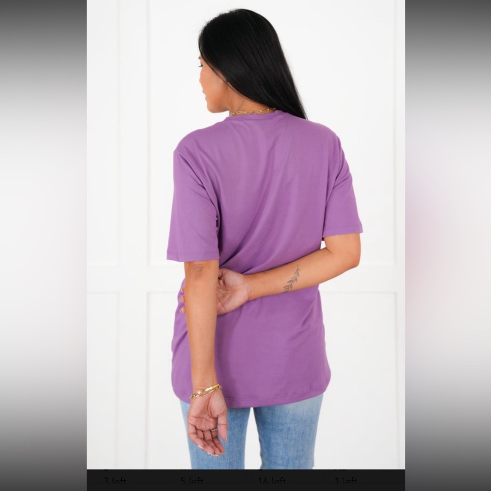 Basic Solid Round Neck Tee - Picture 6 of 8